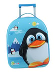 Bayer Chic 2000 Bouncie Valise à roulettes pour Enfant Motif Pingouin 3D Bleu 40 cm