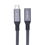 NÖRDIC USB 4 förlängningskabel 1m 40Gbps 240W 8K60Hz