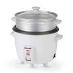 Cuiseur à riz Geepas 0,6 L avec cuiseur vapeur 350 W | pot intérieur antiadhésif, cuisson automatique, nettoyage facile, protection haute température – Pour riz et vapeur sains aliments et légumes