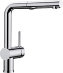 BLANCO 518406 Linus-S Vario Kitchen Mixer Tap, Adjustable Hose Spray, Chrome, High Pressure