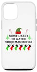 iPhone 12/12 Pro Most Likely To Watch Christmas Movies Family Santa Elf Hat Case