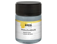 Kreul 78517-Lasure Acrylique Couleurs intenses, Pot de 50 ml en Gris argenté, pour Bois Non traité et papiers naturels absorbants, Fluide-Peinture Liquide, Base d'eau, Silver Gray