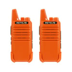 Retevis RT622 Walkie Talkies for Adults, Mini 2 Way Radio, 1000mAh Li-on Battery, VOX, Clear Sound, Rechargeable Walkie Talkies for Hiking, Camping, Fishing, Outdoor Adventure (1 Pair, Orange)