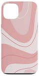 Coque pour iPhone 13 Motif tourbillons rose pâle monochromatique