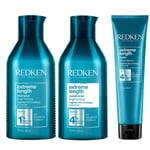 Redken Extreme Length Trio Set Shampoo 300 ml + Conditioner 300 ml + Leave-In 150 ml - 750 ml