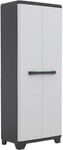 Kis Armoire Range-Balais Linear Gris Clair-Noir, Plastique, 68 x 39 x 173 cm