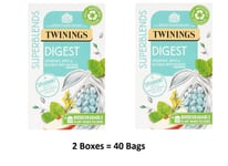 TWININGS DIGEST SUPERBLENDS SPEARMINT INFUSION BIODEGRADABLE 40 TEABAGS