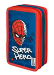 Scooli - Trousse d'écolier Tripledecker Spider Man - Grande Trousse d'écolier avec des Crayons de Haute qualité - Pratique et Fonctionnelle - à partir de 6 Ans