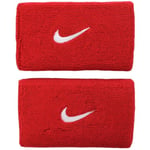 Nike Swoosh Double Wide Wristbands Bandeau éponge OSFM Rouge/Noir
