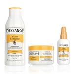 DESSANGE - Coffret Nutri Extrême - Shampoing + Masque Capillaire + Elixir Anti-Dessèchement - Formule Enrichie À Huile De Volubilis* - Nourrit & Redonne Un Toucher Soyeux - Pour Cheveux Secs