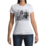 T-Shirt Femme Col Rond John Lennon Yoko Ono Vintage Beattles Fleur 70's