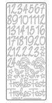 Ursus 593100103 Lot de 5 feuilles d'autocollants avec chiffres de 1 à 24, autocollants, faciles à décoller, pour numéroter des calendriers de l'Avent faits maison