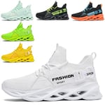 Homme Baskets Femme Chaussures de Sport Running Baskets Respirant Légères et Confortables Basquette Femme Outdoor Gym Fitness Tricot Casual Marche Sport Jogging Sneakers HommesG133 White 44