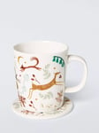 John Lewis Animal Fine China Mug & Coaster Set, 355ml, Multi