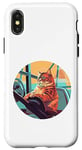 iPhone X/XS Cute Orange Fitness Cat on Gym Lifting Bench Case