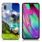 Fantasy Samsung Galaxy A40 skal - Grön Kulle Stuga