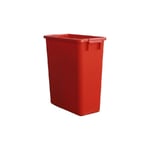 Poubelle de tri rectangulaire 60 Litres rouge sans couvercle