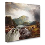 The Wilds Of Lake Superior by Thomas Moran Classic Painting Canvas Wall Art Print Ready to Hang, Framed Picture for Living Room Bedroom Home Office Décor, 20x20 Inch (50x50 cm)