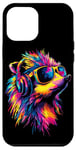 iPhone 12 Pro Max Hedgehog with Headphones Popart Rainbow Cute Hedgehogs Case