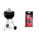 Weber Barbecue à Charbon Bar-B-Kettle, 47 cm - Grill avec Couvercle, Support Trépied et Roues & Briquettes de Charbon - Sac 4 kg - Charbon de Bois pour Barbecues Weber - Combustible BBQ