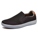 Puxowe Mocassins Slip-on pour Hommes Baskets en Maille Respirantes et Confortables Chaussures de Marche Légères et Décontractées 40 EU Marron-Gris Foncé