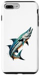 Coque pour iPhone 7 Plus/8 Plus Polygon Art Grand Barracuda Pêche Pêcheur