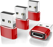 Adaptateur Usb Vers Usb C 4 Pack,Type C Femelle Usb A Mâle Convertisseur Chargeur Pour Iphone 16 15 14 13 12 Pro Max Se,Ipad 10 Air 4 5 Mini 6 7,Samsung Galaxy S24 S23 S22,A55 A54 A53,A13 A33