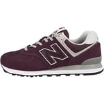 New Balance Homme NB 574 Sneakers, Rouge (Burgundy EVM), 36 EU