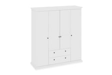 Paris Garderobe 181 cm 4 Dører 2 Skuffer - Hvit Garderober & garderobesystem Tvilum