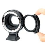 JJC EF - EOS M Drop-in Filter Mount Adapter ND- ja CPL suotimilla