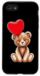 Coque pour iPhone SE (2020) / 7 / 8 Ours en peluche coeur amour joyeux Saint-Valentin