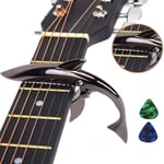 Zink Alloy Gitarr Capo Haj Capo för Akustisk och Elektrisk Gitarr med Bra Handkänsla, Ingen Bandbrus och Hållbar Black