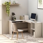 Maison Chic - Bureau d'angle Bureau d'ordinateur Bureau informatique forme de l Blanc brillant 120x140x75cm Aggloméré 49476