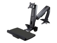 Startech.Com Sit Stand Monitor Arm, Desk Mount Adjustable Sit-Stand Workstation Arm For Single 34" Vesa Mount Display, Ergonomic Articulating Standing Desk Converter With Keyboard Tray - Stand Up Office Desk (Armstscp1) - Monteringssats (Sockel, Stå