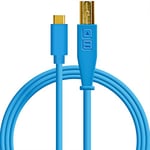 DJ Techtools Chroma Cable USB-C blue, Câble USB 2.0 de haute qualité (contacts USB dorés, noyau en ferrite, longueur 1,5m, câble adaptateur, attache velcro intégrée), Bleu