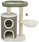 TRIXIE Dante 44468 Arbre à Chat à Plusieurs étages, 86 cm, Blanc/Vert/Gris, avec de Nombreuses possibilités de griffoir, de Jeux, Ainsi Que de lieux de Retraite, Confortable et Stable