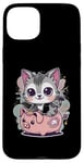 Coque pour iPhone 15 Plus Chat kawaii avec tirelire