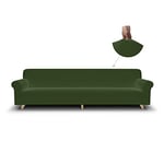 Italian Bed Linen Più Bello bielastic Sofa Cover Dark Green, 4 Places, 4 Seats