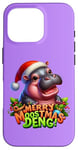 Coque pour iPhone 16 Pro Adorable bébé hippopotame Moo Deng Merry Moostmas Christmas Cheer