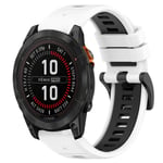For Garmin Fenix 7S Sapphire Solar 20mm Sports Two-Color Silicone Watch Band(White+Black)