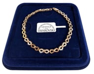 Bracelet Tennis Infini Femme, Plaqué Or Jaune 18K Avec Cristaux Swarovski 8/8