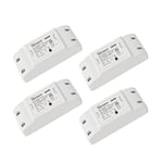 SONOFF Smart WiFi Light Switch 10A 2200W, Smart Switch Universal DIY Module for Smart Home Automation, Works with Alexa & Google Home, Compatible with eWelink IFTTT, No Hub Required, BASICR2, 4PCS