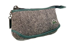 LACOSTE COSMETICS POUCH Large Tweed Vintage L19 Fashion Slg 3 Colvert Blue NEW