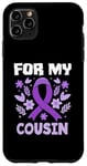 Coque pour iPhone 11 Pro Max Ruban violet de sensibilisation au lymphome de Hodgkin pour mon cousin