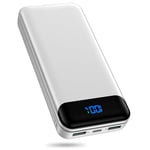 Enerwow Power Bank-27000mAh Fast Charging Portable Charger, Powerbank with USB C Input/Output, Large Capacity Mobile Phone Battery Pack with LED Display Compatible with iPhone, Samsung, Huawei