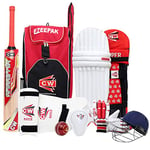 CW Storm Complete Sports Gears Youth Cricket Set for Kids Light Weight Bat Durable Training Bag Sports Backpack Set Bag Club Level Training Quality Full Set for Age 10-11 Years Old