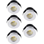 5-pack 3W LED-infällda spotlights, LED-infällda små skåp Mini Spot-lampa Tak Downlight Kit Armatur (varmt ljus)