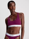 Calvin Klein Modern Cotton Racer Back Bralette, Purple Potion