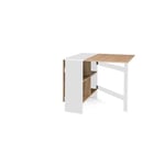 Table console extensible avec rangements L150 cm JESSIE blanc / hêtre Taille unique