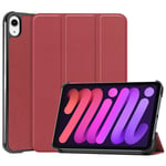 iPad mini (gen 6)/iPad mini (A17 Pro) Kotelo Taitettava Smart Viininpunainen